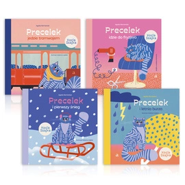 Pakiet 4 książek z przygodami kota Precelka