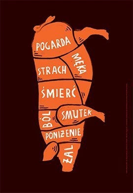 Plakat Nikodema Pręgowskiego - wyróżnienie w konkursie „Zwierzę też człowiek” 66,6 x 100 cm