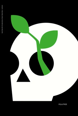 Plakat Wojciecha Mazura wyróżniony w konkursie "Pojutrze" 66,6 x 100 cm