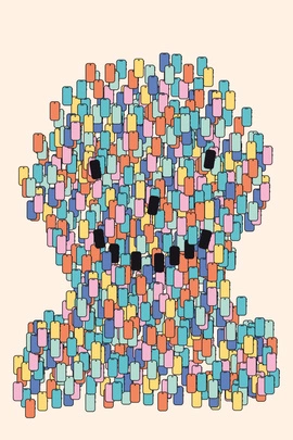 Plakat Agnieszki Cieślikowskiej wyróżnienie w konkursie "Dziś wszyscy jesteśmy twórcami cyfrowymi" 66,6 x 100 cm