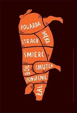 Plakat Nikodema Pręgowskiego „Zwierzę też człowiek” 120 x 180 cm