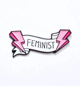 Pin emaliowany z napisem "FEMINIST"